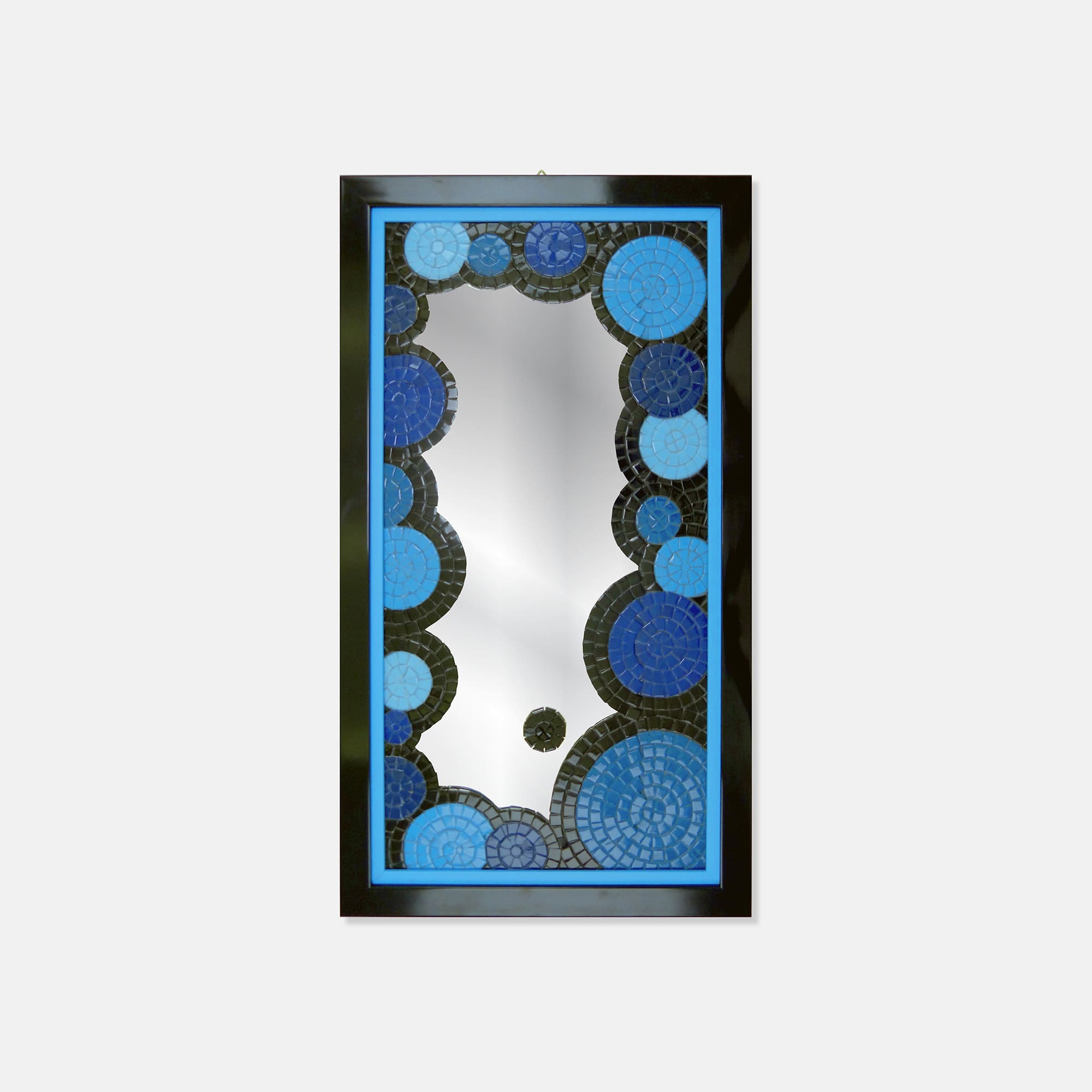 Specchio in mosaico - BLUE BUBBLES - Vista frontale